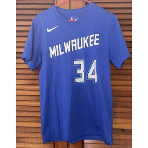 Giannis Antetokounmpo #34 Milwaukee Bucks Nike T-Shirt Jersey Adult Size Small